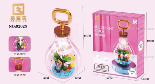 bộ lắp ghép Đồ trang trí cây mọng nước, đồ chơi mô hình Mô hình cây mọng nước Ngọc Trụy, mô hình cây cảnh mini với kích thước chi tiết, quà tặng con gái 6 tuổi