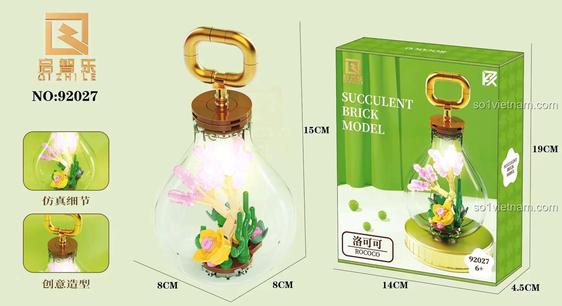 Đồ chơi mô hình Qizhile 92027 Mô hình Hoa Đá Rococo với kích thước chi tiết, giúp bé gái 6 tuổi phát triển sự khéo léo.