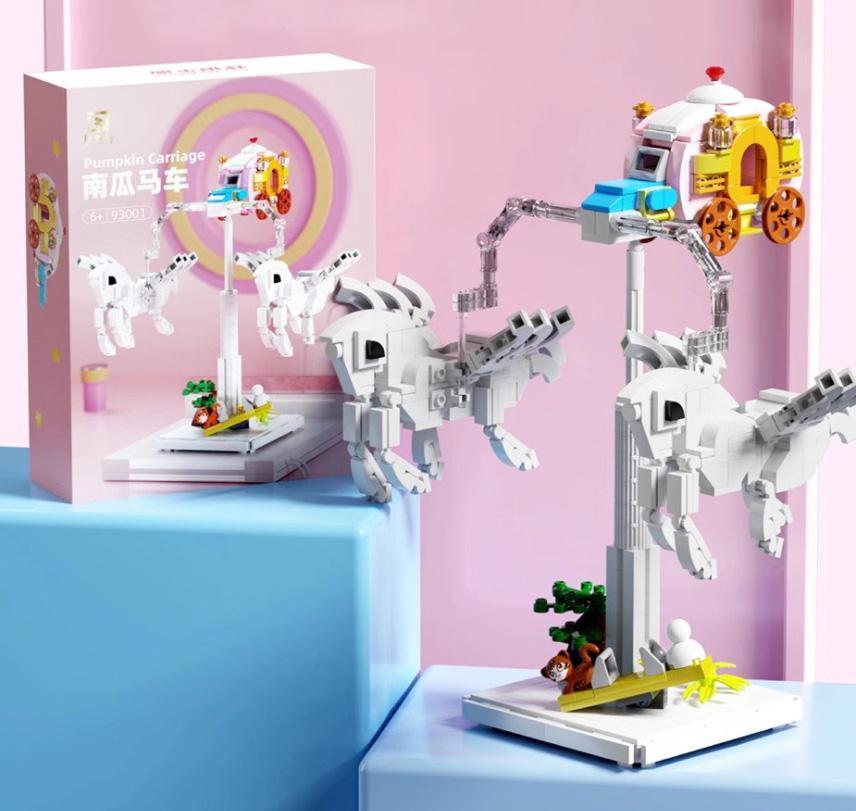 Xe Ngựa Xe Ngựa Cổ Tích 启智乐 93001 Bộ đồ chơi Xe ngựa