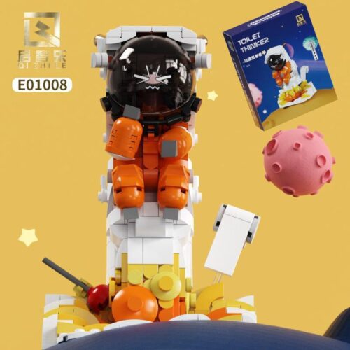 Bộ đồ chơi Qizhile E01008 Phi hành gia Người suy tư trên bồn cầu, mô hình phi hành gia độc đáo, phù hợp bé trai 6 tuổi, giá tốt.