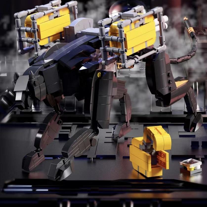 Bộ lắp ghép Báo Đen Cơ Khí Qizhile U0115, đồ chơi mô hình Robot Báo Đen cho bé trai 6 tuổi, giá tốt, khớp nối linh hoạt.