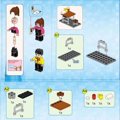 Tiệm Bánh Bao Yuezao QMAN 1132 sách hướng dẫn QMAN 1132 Mô hình cửa hàng đồ ăn