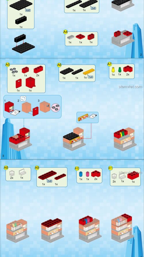 Xe Taxi Tham Quan Thành Phố QMAN 1134, Sách QMAN 1134 Xe Taxi Vàng, Hướng dẫn lắp ráp QMAN 1134 Xe Taxi Tham Quan Thành Phố, Hướng dẫn lắp ghép QMAN 1134 Xe chở khách
