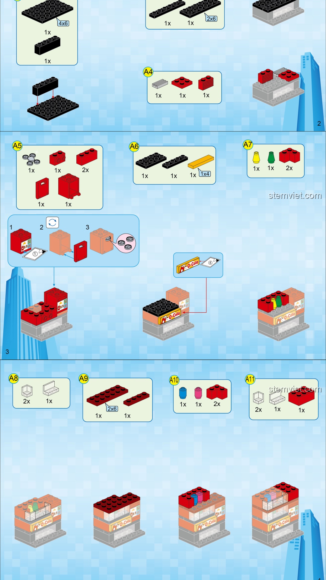 Xe Taxi Tham Quan Thành Phố QMAN 1134, Sách QMAN 1134 Xe Taxi Vàng, Hướng dẫn lắp ráp QMAN 1134 Xe Taxi Tham Quan Thành Phố, Hướng dẫn lắp ghép QMAN 1134 Xe chở khách