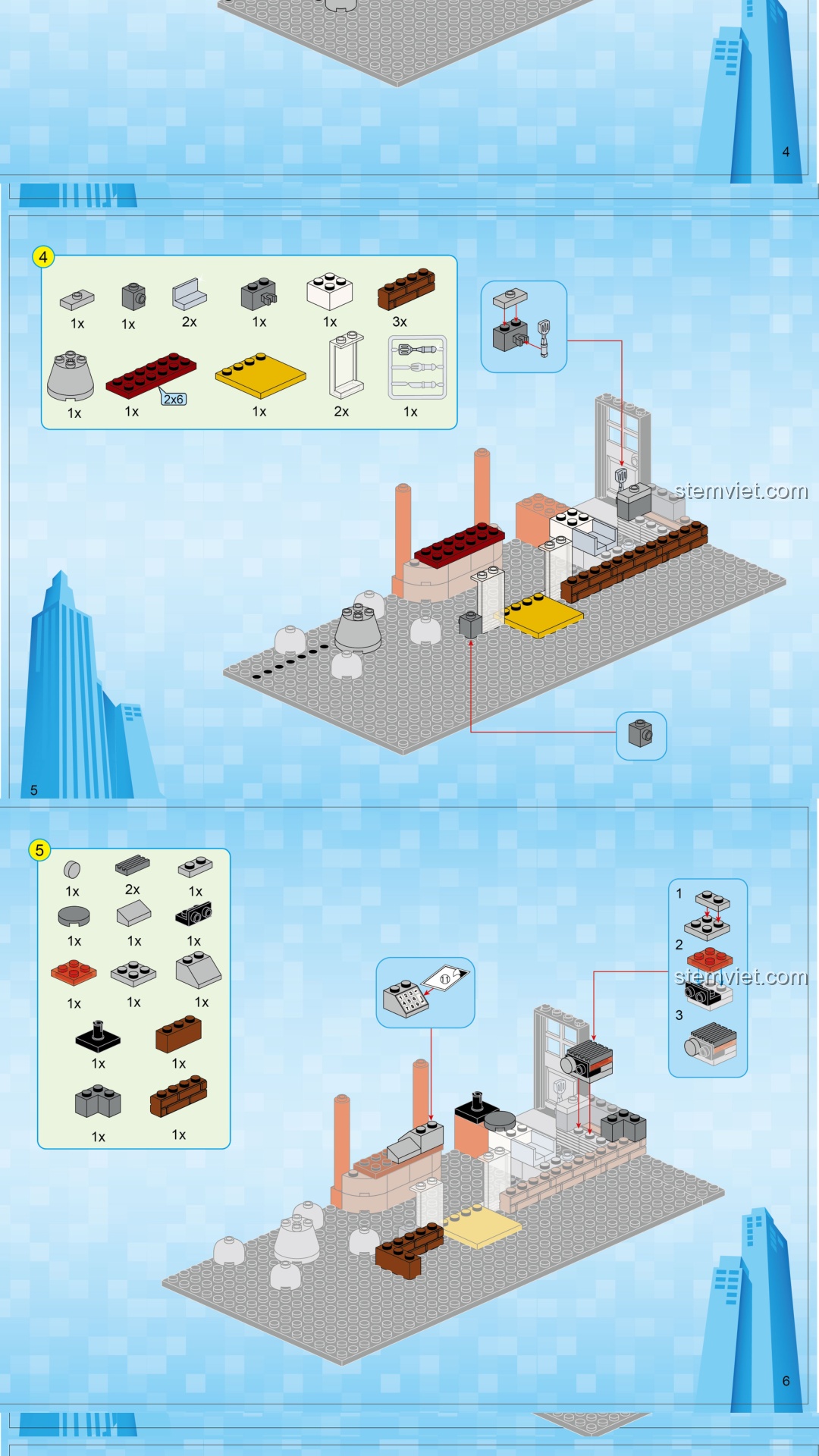 Sách lắp ghép QMAN 1137 Quán ăn phong cách Trung Hoa PDF gốc chất lượng cao hướng dẫn lắp ghép QMAN 1137 Tòa nhà phố cổ Trung Hoa
