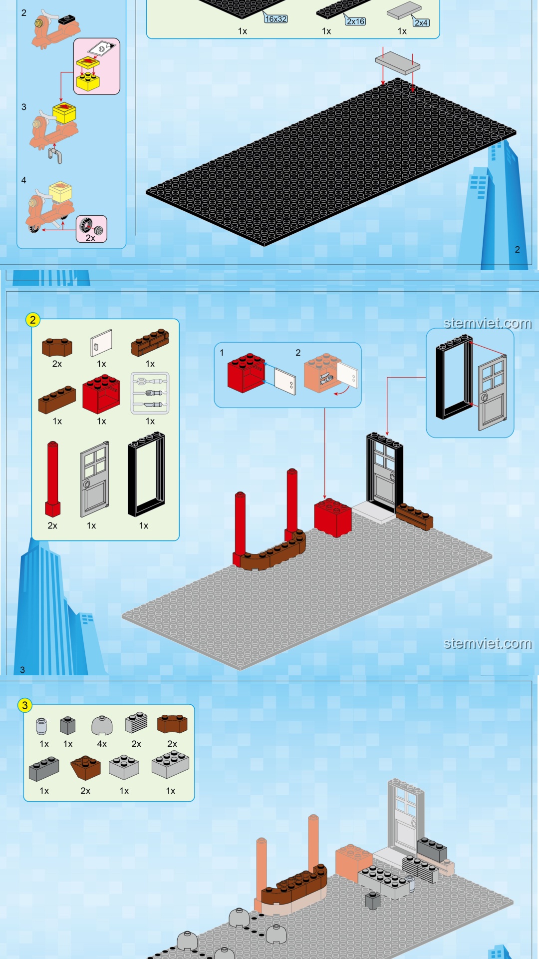 Hướng dẫn lắp ráp QMAN 1137 Tòa nhà phố cổ Trung Hoa PDF gốc chất lượng cao sách lắp ghép QMAN 1137 Quán ăn phong cách Trung Hoa