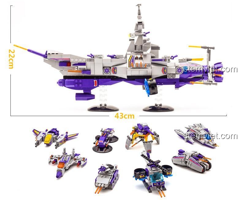 Kích thước Chiến hạm không gian QMAN 1402-6, đồ chơi mô hình Tàu vũ trụ cho bé trai 6 tuổi.