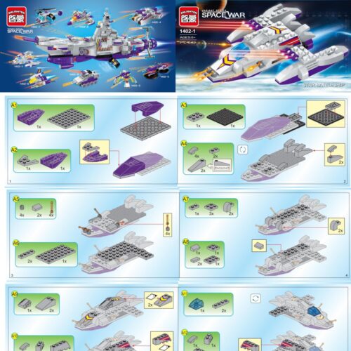 Bộ Lắp Ghép Biến Hình Chiến Tranh Không Gian Kẻ Hủy Diệt Vũ Trụ 8 Trong 1 QMAN 1402-8 hướng dẫn QMAN 14028 Robot Biến Hình