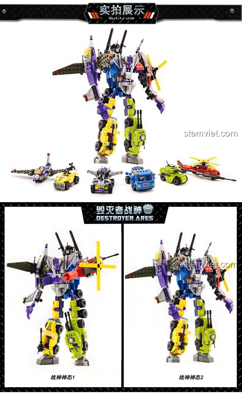 Hình ảnh thực tế Robot Biến Hình Destroyer Ares 1404 3, đồ chơi mô hình Robot Chiến Thần Hủy Diệt, chất lượng vượt trội.