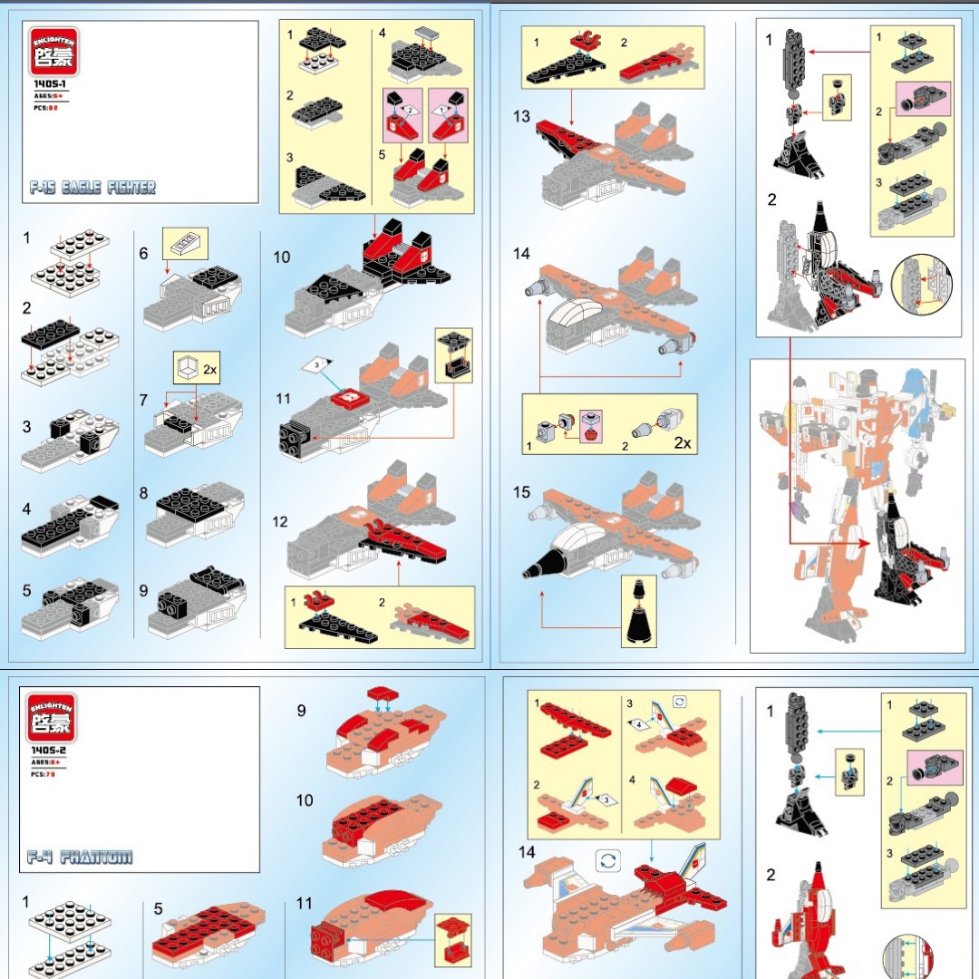 Robot Biến Hình 6 Trong 1 Thiên Khiển Giả Chiến Thần Destroyer Ares QMAN 1405-6 sách lắp ghép QMAN 14056 Chiến Thần