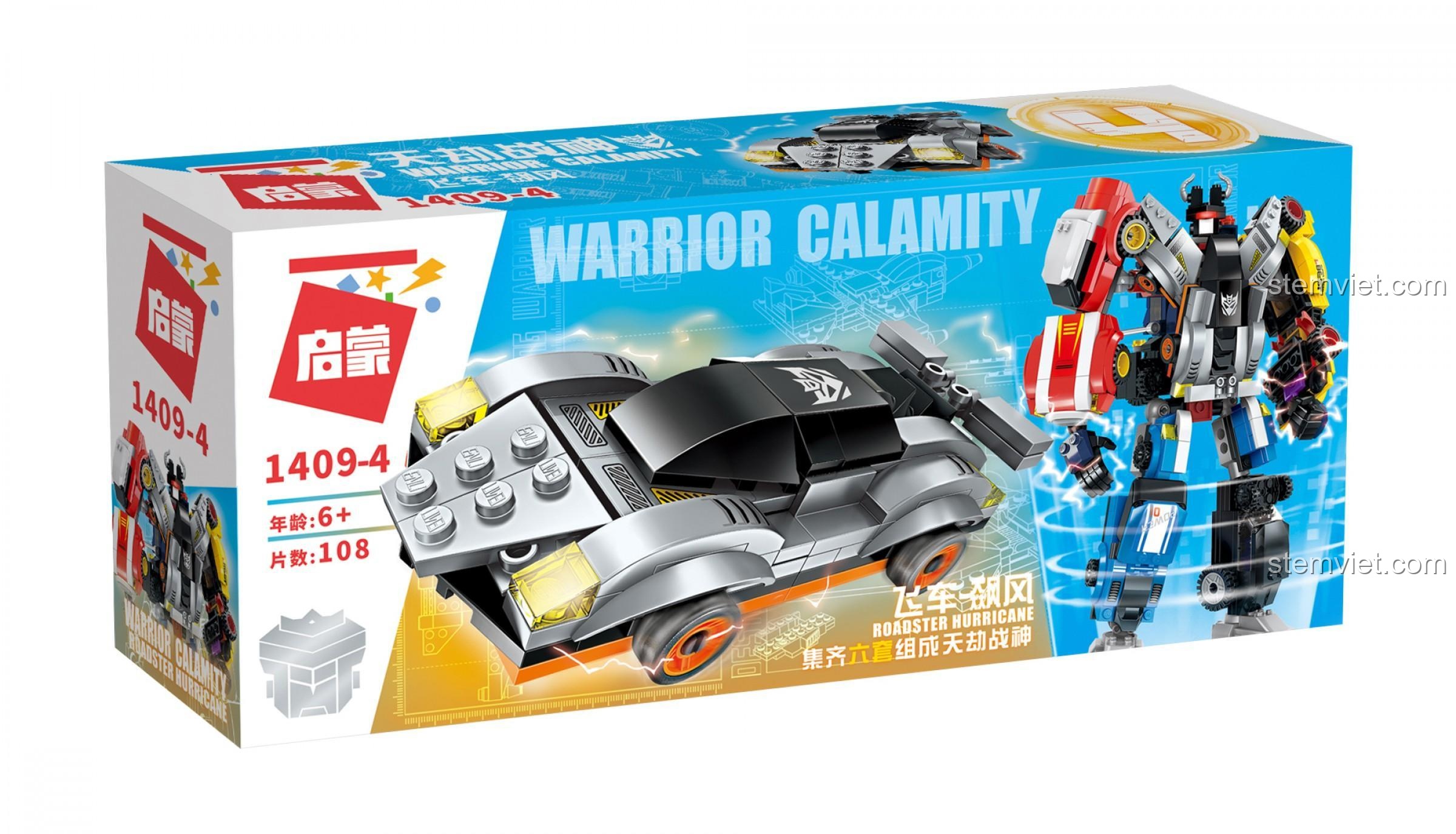 Mô hình Robot hợp thể Warrior Calamity QMAN 1409-4, một trong 6 bộ lắp ráp xe biến hình thành robot khổng lồ cho bé trai 6 tuổi.