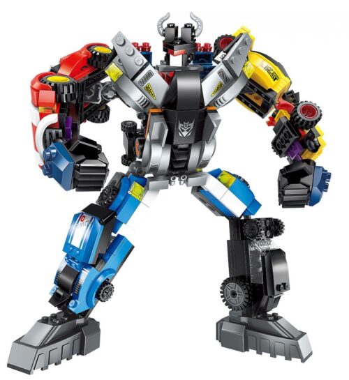 Mô hình robot hợp thể Thiên Kiếp Chiến Thần QMAN 1409 từ 6 xe đua, bộ đồ chơi lắp ráp sáng tạo cho bé trai 6 tuổi, giá rẻ.