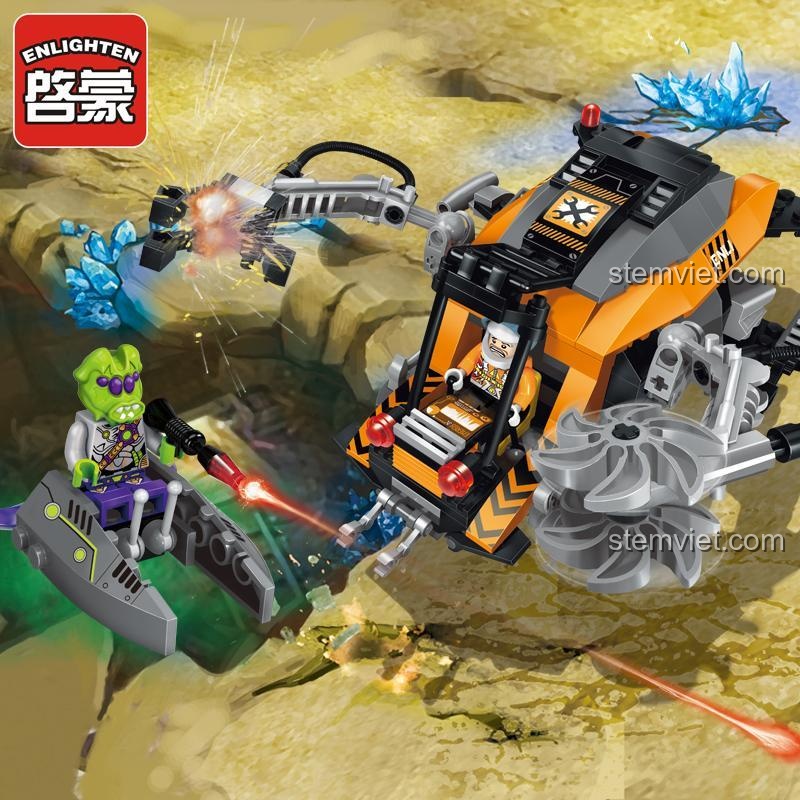 Phi thuyền khai thác Qman 1609 đang chiến đấu với chiến binh ngoài hành tinh, đồ chơi mô hình chất lượng cao, kích thích tư duy sáng tạo.