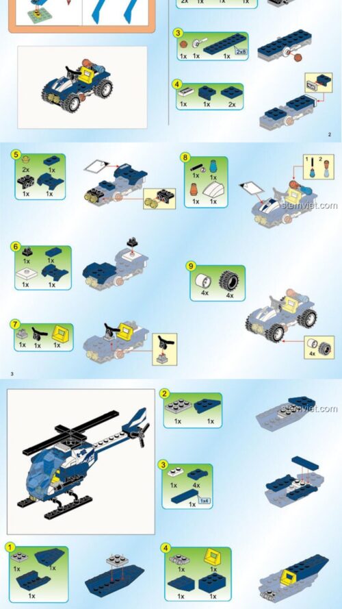 Hướng dẫn lắp ráp QMAN 1914 Cuộc truy đuổi tốc độ - Sách QMAN 1914 Xe đua tội phạm