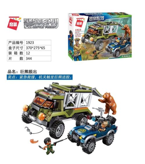 Bộ đồ chơi Cảnh sát Qman 1923 - Xe cảnh sát và xe truy bắt gấu