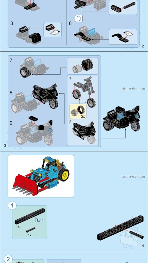 Xe Ủi Răng Cưa QMAN 1927 hướng dẫn lắp ghép QMAN 1927 Xe Chống Tội Phạm PDF gốc chất lượng cao