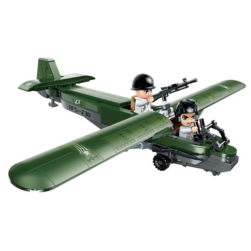 Bộ lắp ráp máy bay tàu lượn DFS-230 QMAN 21022, đồ chơi mô hình quân sự Thế chiến II cho bé trai 6 tuổi.