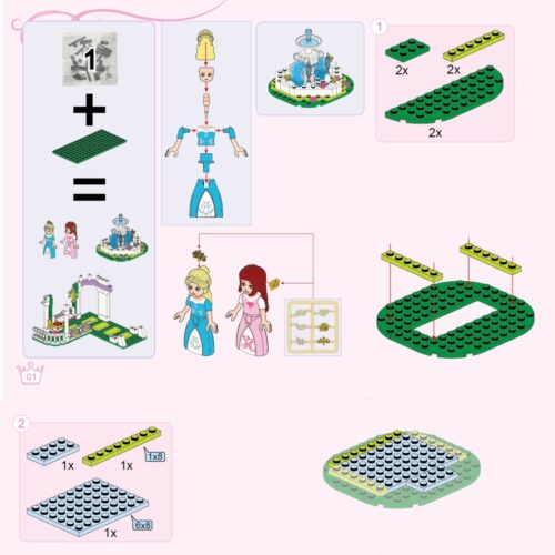 Lâu đài Công chúa Leah: Hành lang Hoa hồng Mộng mơ QMAN 2602 hướng dẫn lắp ghép QMAN 602 Lâu đài cổ tích