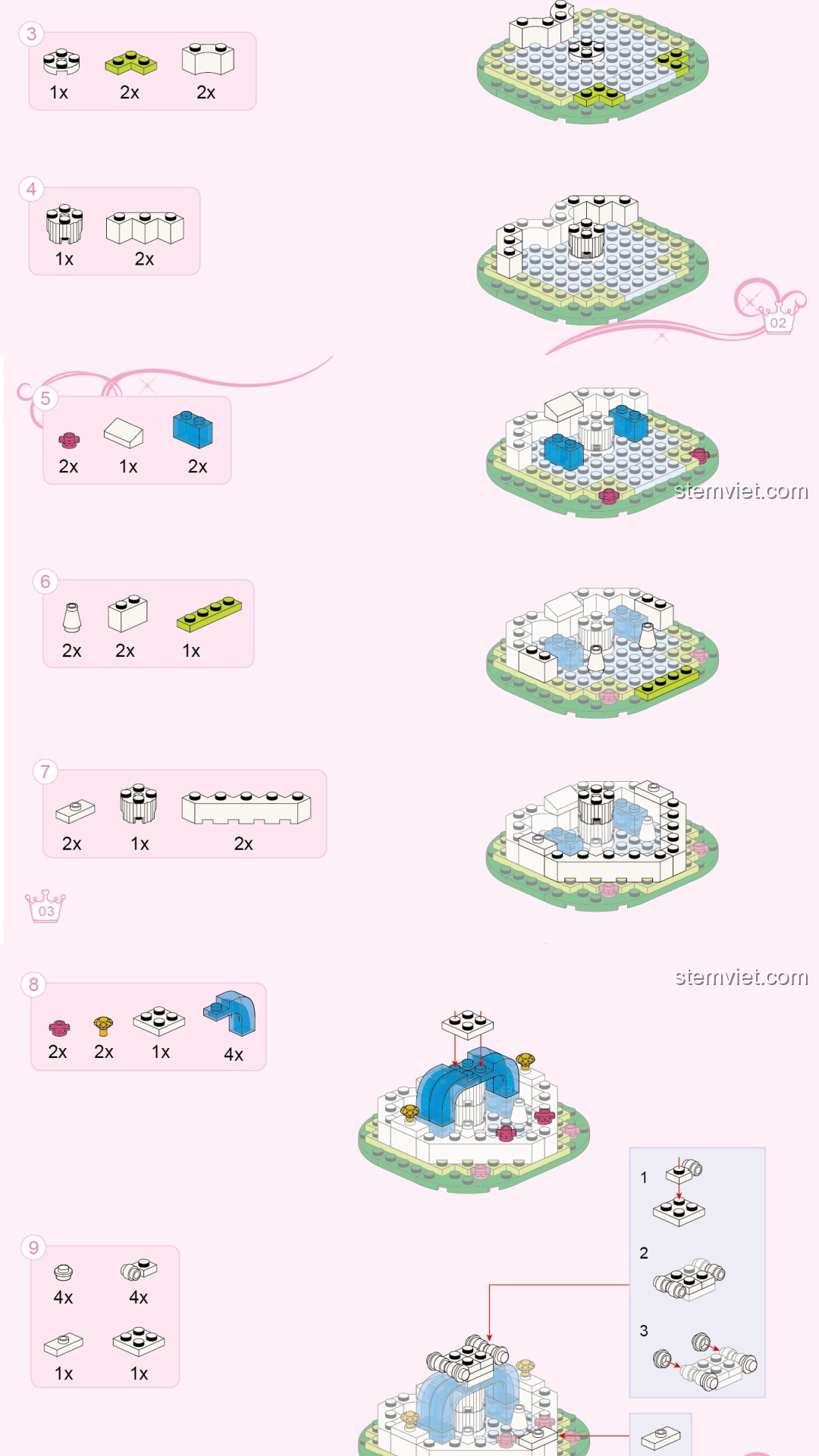 Lâu đài Công chúa Leah QMAN 2602 sách lắp ghép QMAN 2602 Lâu đài Công chúa Leah