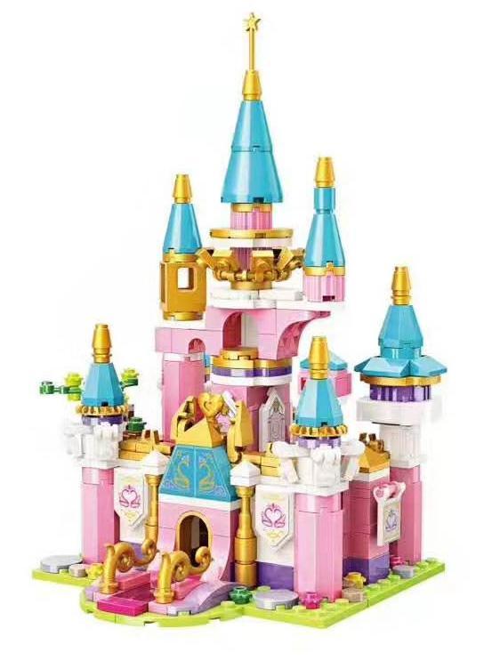 Bộ lắp ghép Lâu đài Công chúa QMAN 2613 Lâu đài Hoa Hải Công chúa Lia 468 mảnh ghép, món quà giá tốt cho bé gái 6 tuổi phát triển tư duy sáng tạo.
