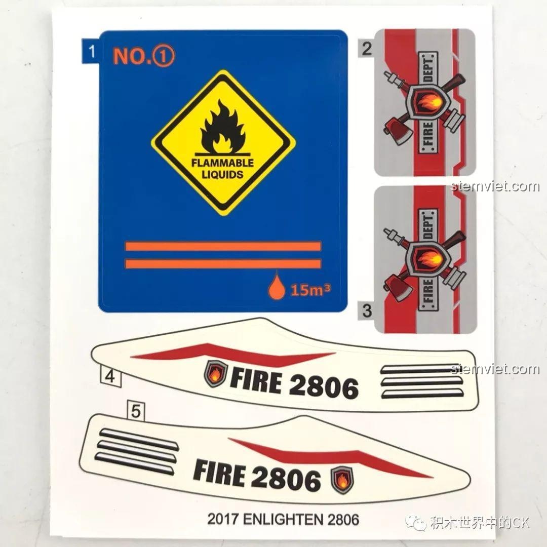 Tờ decal dán cho các mô hình trong bộ QMAN 2806, tăng thêm độ chi tiết và chân thực.