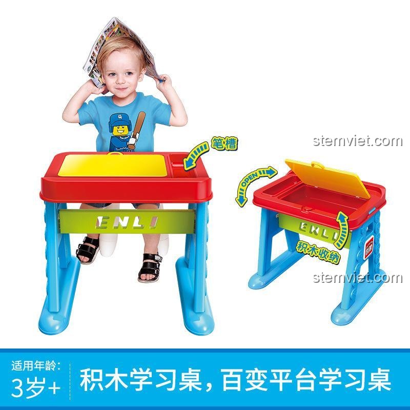 Bàn học lắp ghép QMAN 2904 với các tính năng và độ tuổi sử dụng