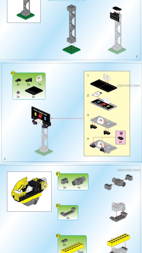 Robot bóng đá QMAN 3004 hướng dẫn lắp ghép QMAN 3004 Mecha bóng đá