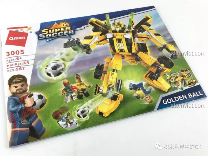 Sách hướng dẫn lắp ráp chi tiết và các túi đựng mảnh ghép được đánh số của bộ QMAN 3005.