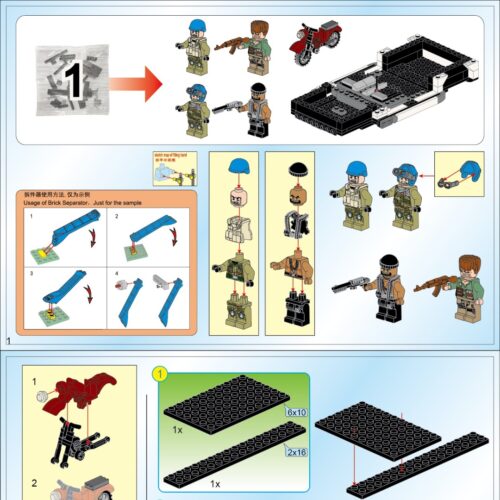 Thunder Mission: Cuộc Phản Công Của Xe Hummer Vũ Trang Qman 3205 hướng dẫn lắp ráp Xe quân sự Hummer