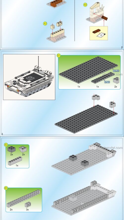 Xe Tăng Quân Sự QMAN 3206 hướng dẫn QMAN Keeppley 3206 Xe Tăng Quân Sự