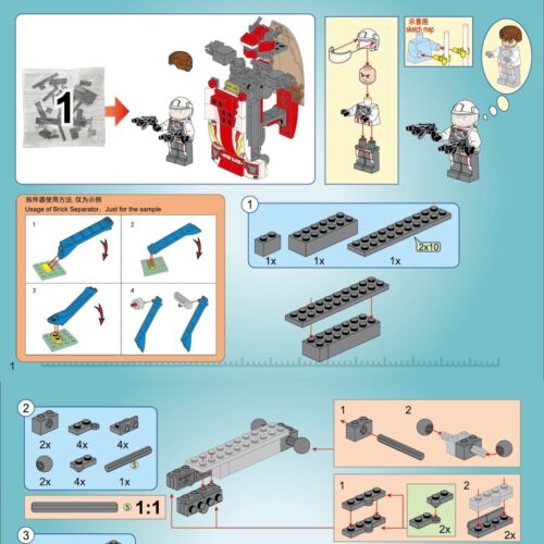 Biệt Đội Bùng Nổ: Tia Chớp Tốc Độ QMAN 3301 sách hướng dẫn QMAN 3301 Chiến binh robot Blast Ranger