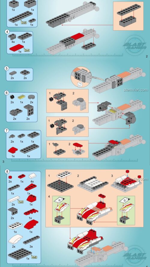 Robot Tia Chớp Tốc Độ QMAN 3301 hướng dẫn lắp ráp QMAN 3301 Chiến binh robot Blast Ranger