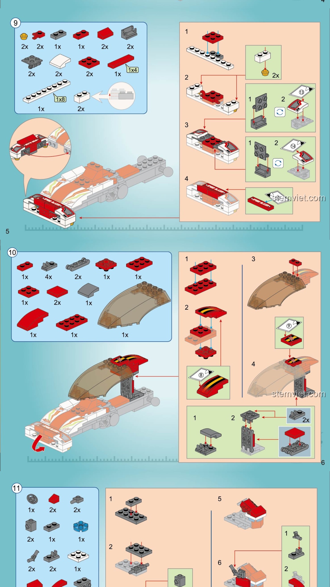 Xe đua biến hình Speed Blazer QMAN 3301 sách lắp ghép QMAN 3301 Robot biến hình thành xe đua
