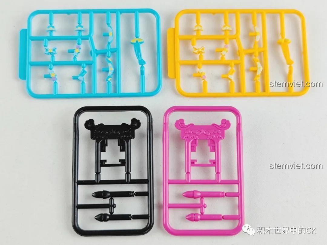 Khung nhựa chứa phụ kiện minifigure cho bộ xếp hình QMAN 33017 Tứ Nghệ Khuê Các