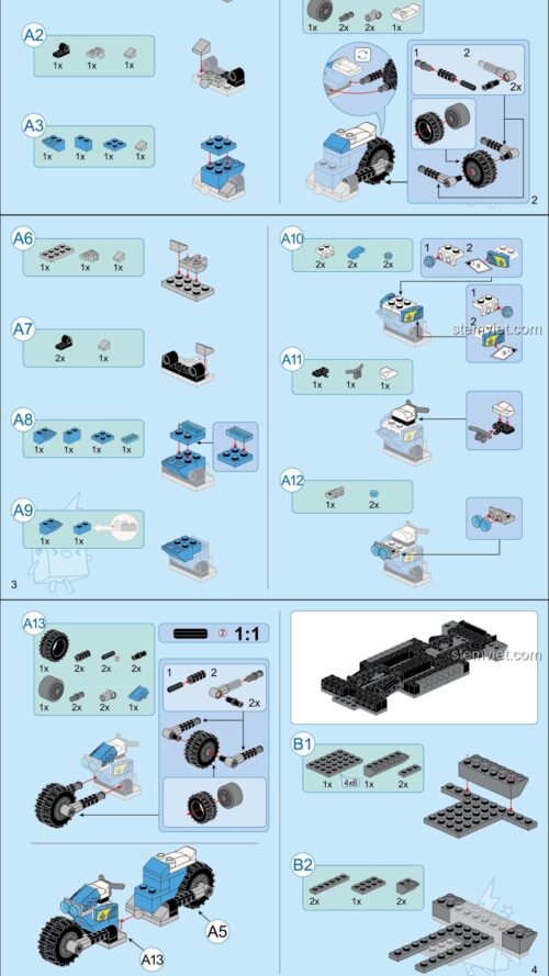 Xe Siêu Tốc Bóng Đêm QMAN 3402 hướng dẫn lắp ráp QMAN 402 Xe Siêu Tốc Bóng Đêm PDF gốc chất lượng cao