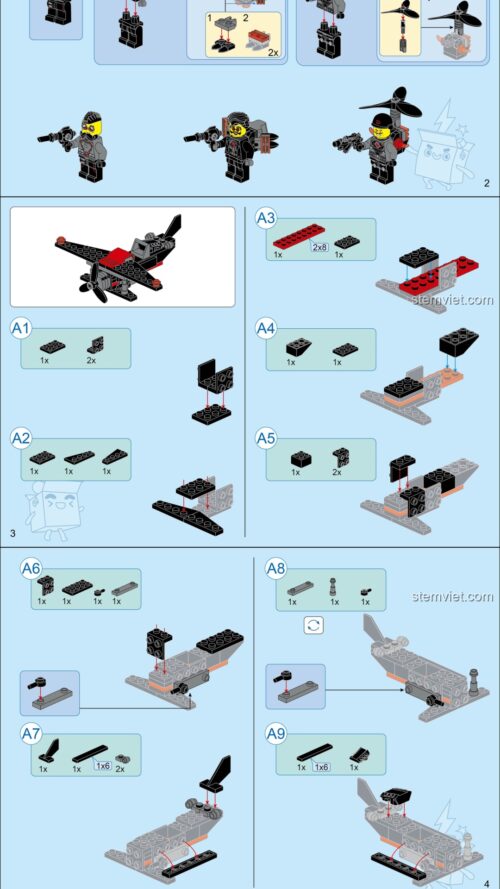 Robot Biến Hình QMAN 3404 hướng dẫn lắp ráp QMAN 3404 Xe Hợp Thể sách QMAN 3404 Xe Chiến Đấu Hợp Thể Cực Nham