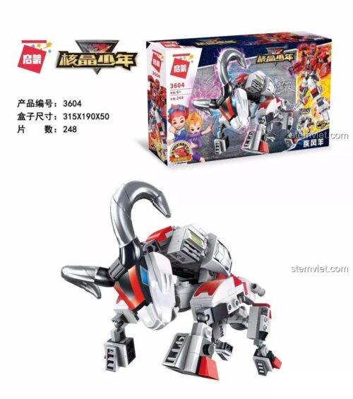 Mô hình robot Vô Hạn Dũng Sĩ 5 trong 1 từ bộ lắp ráp QMAN 3604 và các bộ khác, đồ chơi cho bé trai 6 tuổi.