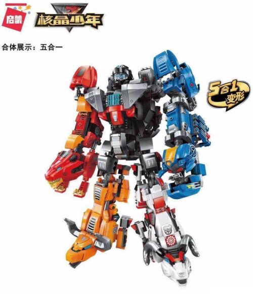 Bộ lắp ráp robot hợp thể 5 trong 1 Chiến Binh Vô Hạn QMAN 3605, đồ chơi sáng tạo cho bé trai 6 tuổi.