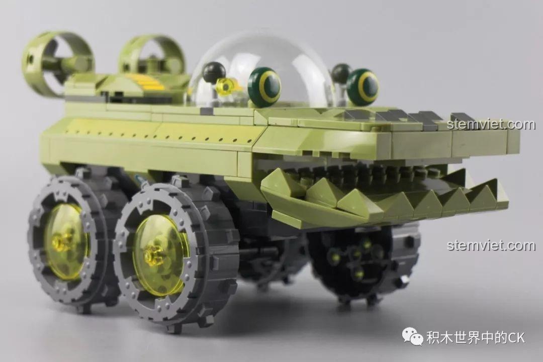 Tính năng hàm cá sấu đóng mở của bộ đồ chơi xếp hình Xe địa của Biệt đội Octonauts QMAN giá tốt.