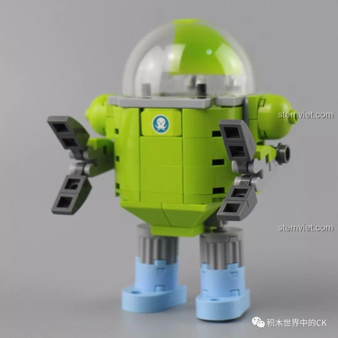 Mô hình Robot cứu hộ mini màu xanh lá từ bộ lắp ráp Phương tiện thám hiểm đại dương 3714.