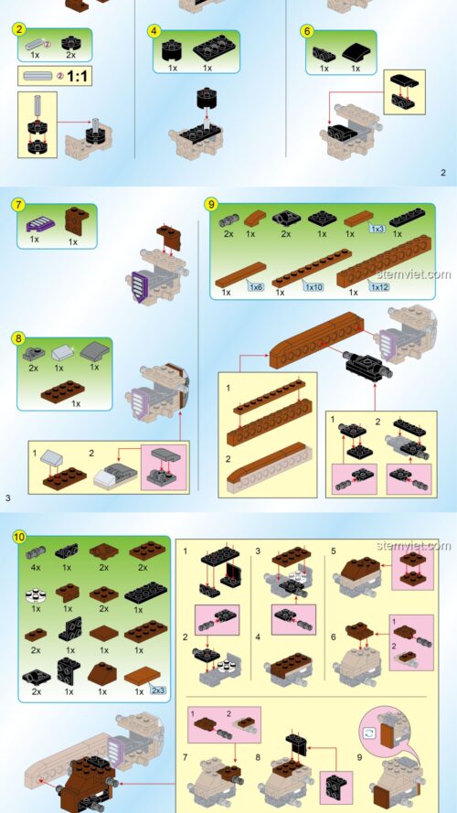 Hướng dẫn lắp ghép QMAN Keeppley 3806 Tôn Ngộ Không, hướng dẫn lắp ghép QMAN Keeppley3806 Trận chiến Ngưu Ma Vương và Tôn Ngộ Không