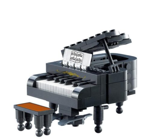 Ảnh hộp sản phẩm bộ lắp ghép đàn dương cầm cổ điển QMAN 411, một món đồ chơi mô hình sáng tạo cho bé gái 6 tuổi.