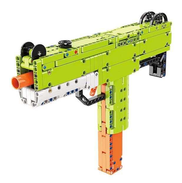 Mô hình súng UZI 52003 lắp ráp từ 398 mảnh, đồ chơi cho bé trai 8 tuổi. Bộ lắp ráp Súng Tiểu Liên UZI giá rẻ, bắn đạn xốp an toàn.