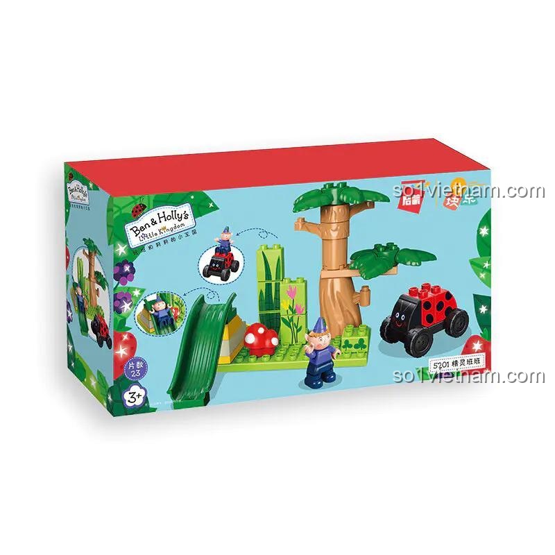 Hộp đồ chơi QMAN 5201 Vương Quốc Nhỏ Của Ben Và Holly, bộ xếp hình cho bé trai 3 tuổi, chất lượng cao.