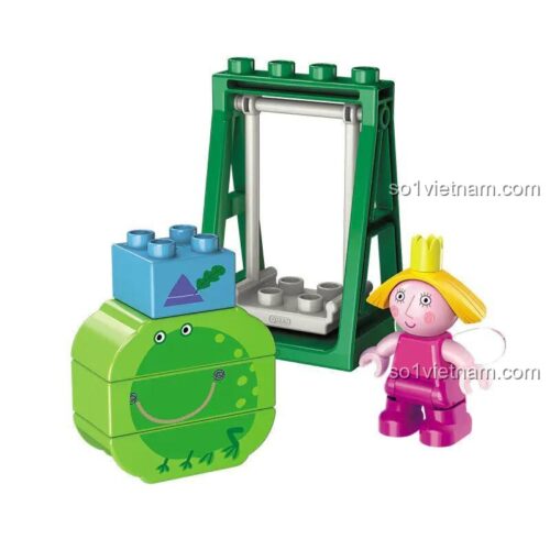 Bộ lắp ghép Keeppley 5202, đồ chơi lắp ghép QMAN5202 Công chúa Lily, chi tiết công chúa và xích đu cho bé gái 3 tuổi, chất lượng cao.