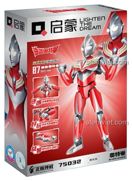 Hộp bộ lắp ráp QMAN 75032 Cơ giáp Ultraman Tiga, đồ chơi lắp ráp Ultraman Tiga Dạng Sức Mạnh cho bé trai, giá rẻ