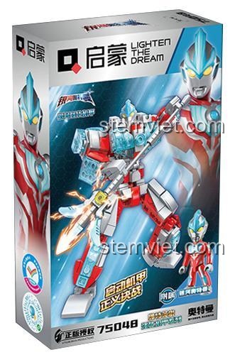 Hộp bộ lắp ráp Robot Ultraman Galaxy Tăng Cường QMAN 75048, đồ chơi mô hình Mech Ultraman Galaxy giá rẻ, phù hợp bé trai.