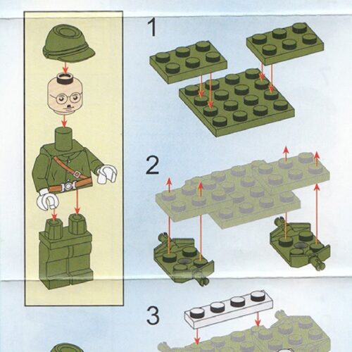 Xe Jeep Quân Sự 启蒙QMAN 803 sách lắp ghép Xe chiến đấu quân sự