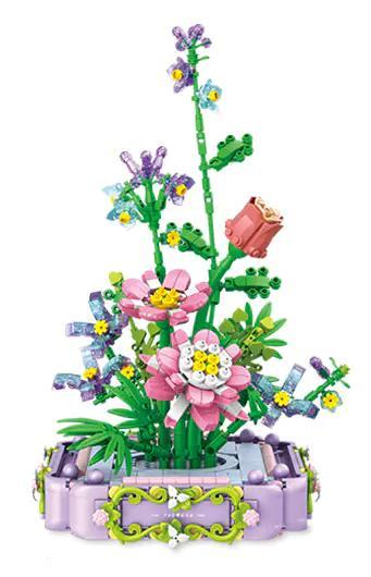 Mô hình lắp ráp Chậu Hoa Lan Tím Qman 804201