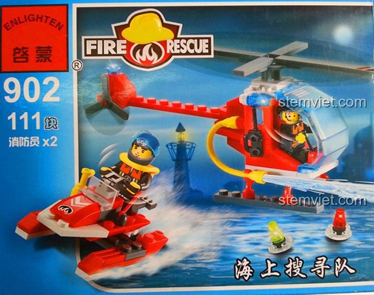 Bộ đồ chơi cứu hộ trên biển 902 - Trực thăng và thuyền máy